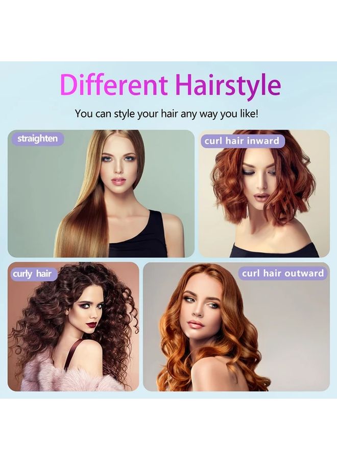 Black Cordless Hair Straightener Brush Rapid Heating USB Rechargeable Lightweight Anti Scald - Image 5